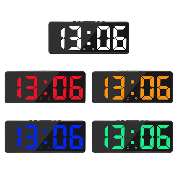 LED Digital Electronic Clock Backlight Large Number Alarm Clock Temperature Calendar Bedside Table Nightlight Home Decoration