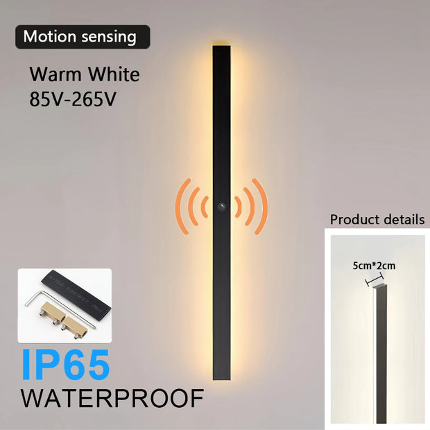 2/1PCS Motion sensing LED Waterproof IP65 outdoor Long wall lamp villa Wall Light Garden porch Sconce Light 110V 220V 55-200CM ﻿