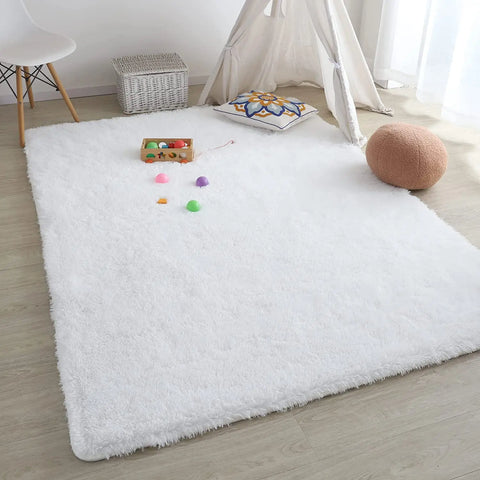 Plush Carpet Living Room Sofa Coffee Table Rug Green Pink Fluffy Soft Blankets Area Rugs Children's Room Non-Slip Mat Home Decor