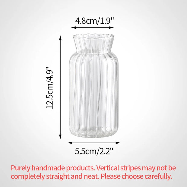 Vintage Flower Vase Mini Glass Vase Wedding Party Transparent Hydroponics Plant Flower Vases Desktop Ornaments Home Decorations