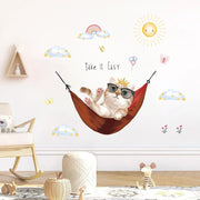 Cute Rabbit Balloon Wall Stickers for Girls Room Baby Nursery Kindergarten Background Wallpaper Wall Decals Bedroom Living Room