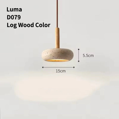 Luma Japanese Style Stone Pendant Lights Yellow Hole Stone Wabi-Sabi Led Hanging Lamp for Bedroom Bedside Dining Room Chandelier