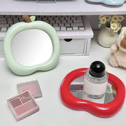 Ins Decorative Mirror Apple Shape Makeup Mirror Desktop Cosmetic Mirrors Portable Beauty Mirror Bedroom Accessories Home Decor