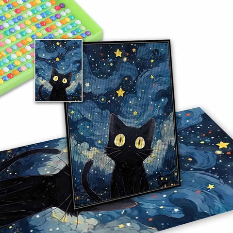 5D DIY full diamond painting star cat animal landscape art mosaic production hand-paste healing home decoration painting