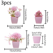 (A set of 3PCS) Simulated Mini Potted Plants Suitable For Decorating Homes, Restaurants, Tabletops, Windowsills, And Bookshelves