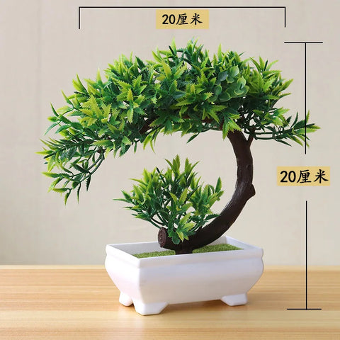 Artificial Plastic Plants Bonsai Small Tree Pot Fake Plant Potted Flower Home Room Table Decoration Garden Arrangement Ornaments