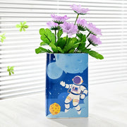 Starry Sky Astronaut Ceramic Book Model Vase Ins Style Creative High-end Home Decoration Ornaments Living Room Flower Vases Home