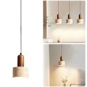 Stone Wood Cream Light Decorative Industrial Style Hanging Lamp Creative Bedside Cement Pendant Lamp for Living Room Bedroom