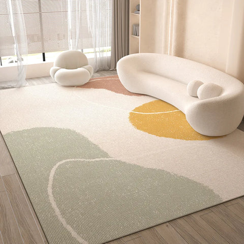 VIKAMA Cream style carpet living room light luxury high sense sofa floor mat French thickened bedroom bed rug non-slip carpet