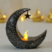 Starry Moon Candlestick Ramadan Festival Decora Home Decor Moon Led Candle Lamp Eid Mubarak Party Islamic Muslim Decors Supplies