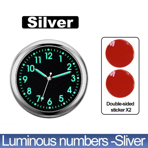 Car Clock Luminous Automobiles Internal Stick-On Mini Digital Watch Mechanics Quartz Clocks Auto Ornament Car Accessories Gifts