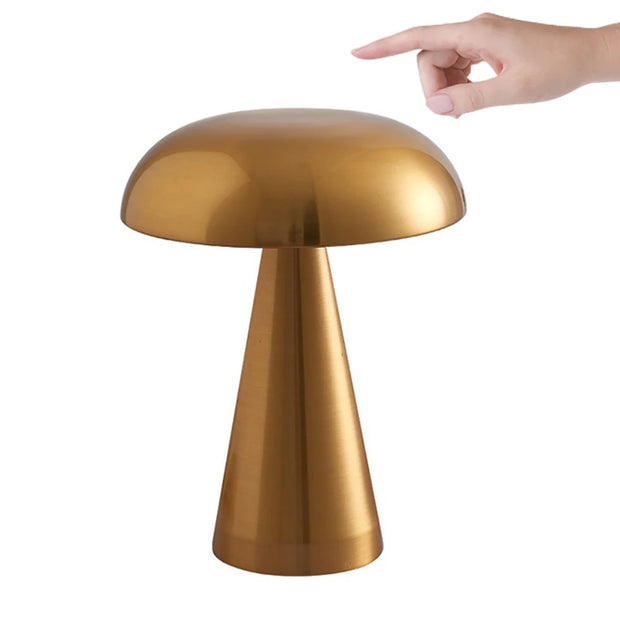 LED Mushroom Bud Table Lamp Rechargeable Touch Three-tone Lighting For Cafe Bar Restaurant Living Room Bedroom Study Decoration