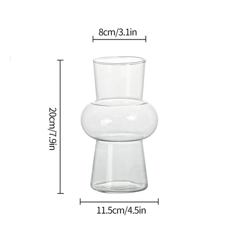 Glass Flower Vase Creative Vase Decorative Hydroponic Flower Container Nordic Style Flower Vases Desktop Flower Bottle Decor