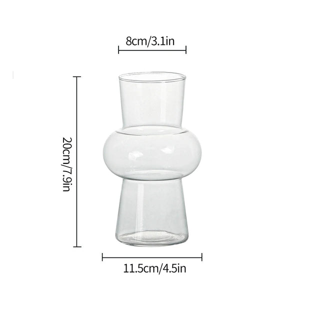 Glass Flower Vase Creative Vase Decorative Hydroponic Flower Container Nordic Style Flower Vases Desktop Flower Bottle Decor