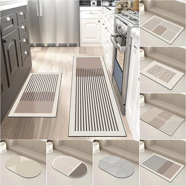 Super Absorbent Kitchen Floor Mat Long Diatomite Kitchen Rug Soft Washable Carpets Anti Slip Bathroom Entrance Doormat 주방매트