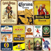 Metal Poster Classic Beer Brand Sign Wall Decor for Bar Pub Club Retro Wall Decoration Metal Plaque Pendant Art for Man Cave