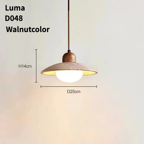 Luma Japanese Style Stone Pendant Lights Yellow Hole Stone Wabi-Sabi Led Hanging Lamp for Bedroom Bedside Dining Room Chandelier