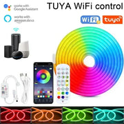 5V USB RGB Neon LED Strip 1M 2M 3M 5M RGB Neon Tape With TUYA Bluetooth App and Remote Control For Sign Neon Decoration Lighting