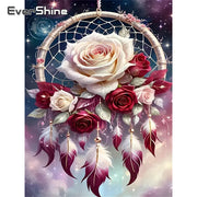 Evershine Diamond Embroidery Flower Picture Of Rhinestones Full Square Mosaic Dream Catcher Painting Drill Wall Art