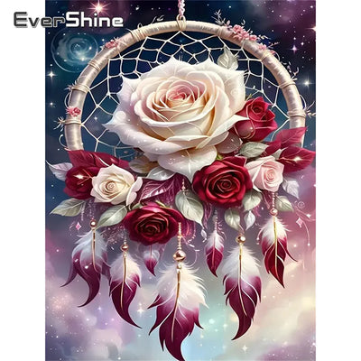 Evershine Diamond Embroidery Flower Picture Of Rhinestones Full Square Mosaic Dream Catcher Painting Drill Wall Art