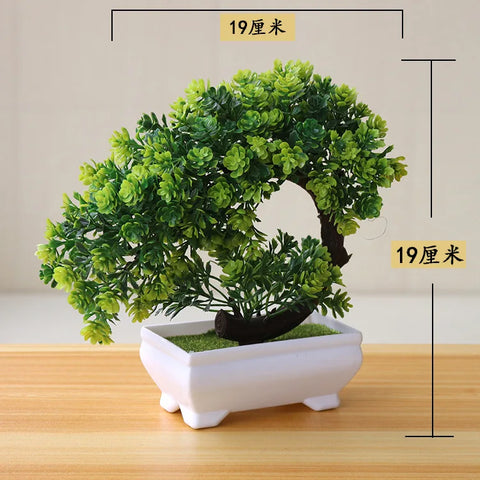 Artificial Plastic Plants Bonsai Small Tree Pot Fake Plant Potted Flower Home Room Table Decoration Garden Arrangement Ornaments