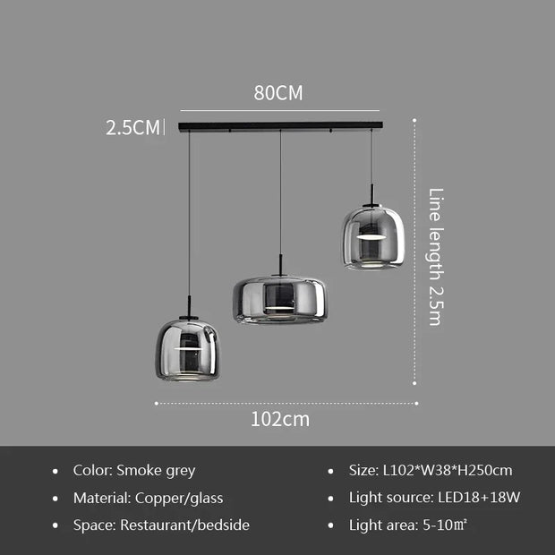 Nordic LED Galss Pendant Lights Modern Luxury Hanging Chandeliers Lighting Fixtures Restaurant Pendant Lamp Luminaire Suspension