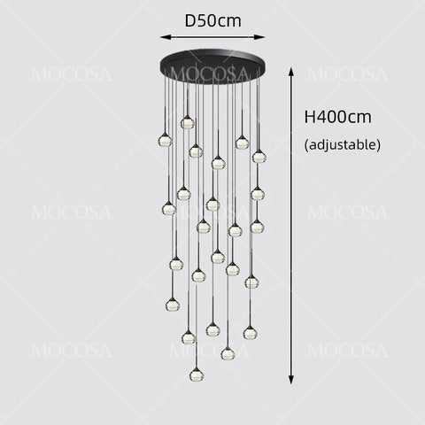 Water Drop LED Pendant Bedroom Bedside Lamps Modern Stairwell Light Living Room Ceiling Hanging Lamp Indoor Staircase Chandelier