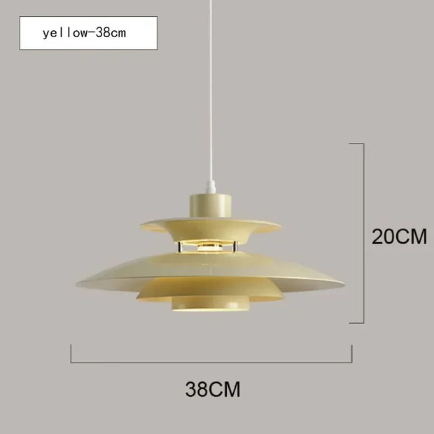 Danish UFO Hanging Lamp Nordic LED Dining Table Pendant Light Minimalist Indoor Living Room Decoration Restaurant Bar Chandelier