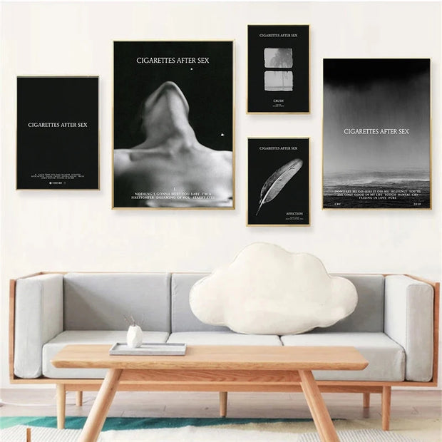 Black Modern Women Cigarettes After Sex Canvas Paintings Posters and Prints Wall Art Pictures for Living Room Decoration Cuadros