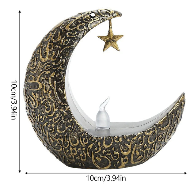 Starry Moon Candlestick Ramadan Festival Decora Home Decor Moon Led Candle Lamp Eid Mubarak Party Islamic Muslim Decors Supplies