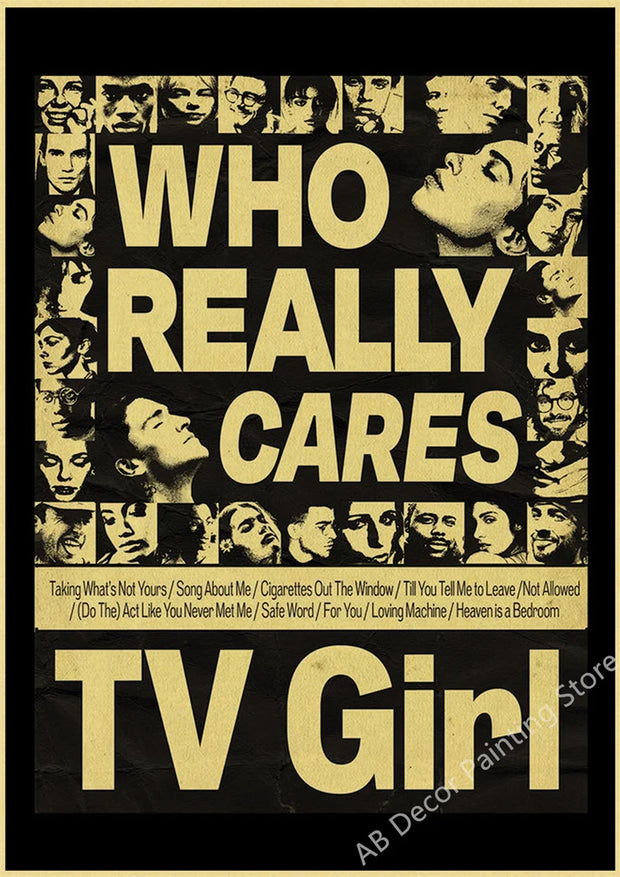 TV Girl Posters Retro Kraft Paper Prints Lovers Rock Vintage Poster Wall Art Painting Study Home Living Room Decoration Picture