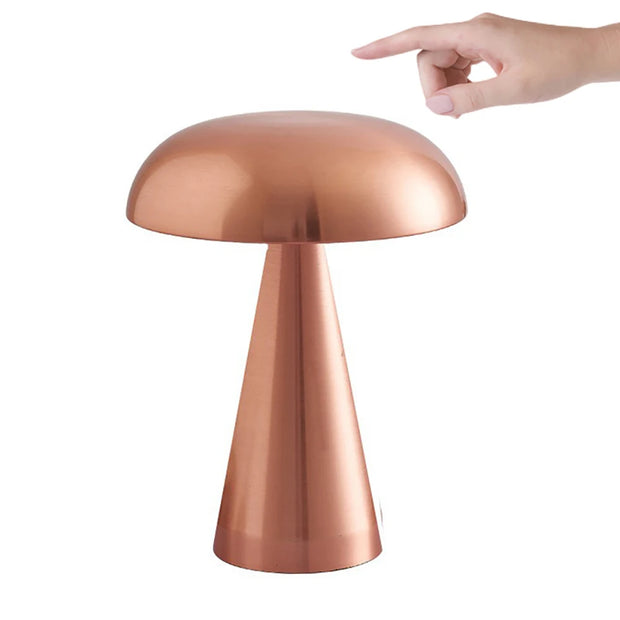 LED Mushroom Bud Table Lamp Rechargeable Touch Three-tone Lighting For Cafe Bar Restaurant Living Room Bedroom Study Decoration