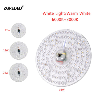 LED Ring Panel Round Light 12W/18W/24W/36W Cold White And Warm White LED Round Ceiling Panel Round Light Board AC220-V240V LED