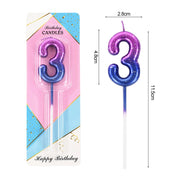 Happy Birthday Cake Decorated Interstellar Digital Colorful Candle Children's Delicate Candy Color 0-9 Number Candle Party Decor