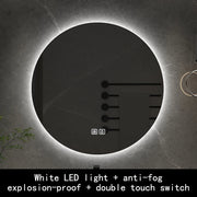 60cm Round Mirror 3 Color Adjustable Intelligent Human Body Sensing Led Bathroom Mirror With Bluetooth Speaker Hotel Decoration