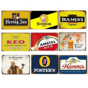 Metal Poster Classic Beer Brand Sign Wall Decor for Bar Pub Club Retro Wall Decoration Metal Plaque Pendant Art for Man Cave