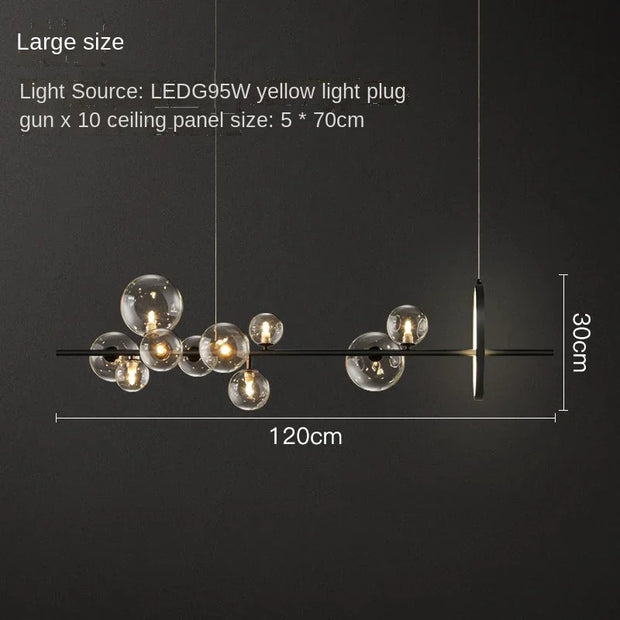 New Foam Led Chandelier Long G9 For Table Dining Room Kitchen Bar Pendant Lamp House Decor Lusters Suspension Design Lighting