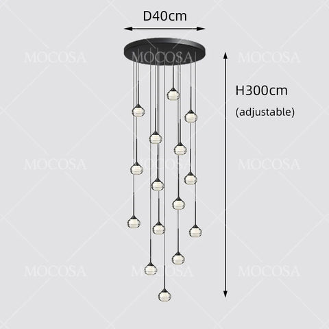 Water Drop LED Pendant Bedroom Bedside Lamps Modern Stairwell Light Living Room Ceiling Hanging Lamp Indoor Staircase Chandelier