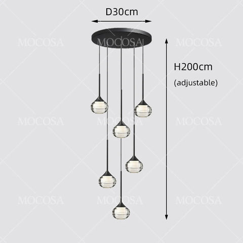 Water Drop LED Pendant Bedroom Bedside Lamps Modern Stairwell Light Living Room Ceiling Hanging Lamp Indoor Staircase Chandelier