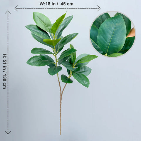 70/135cm Artificial Ficus Tree Branches Large Banyan Leaves Fake Rubber Plant Plastic Tall Plant Landscape For Home Garden Decor