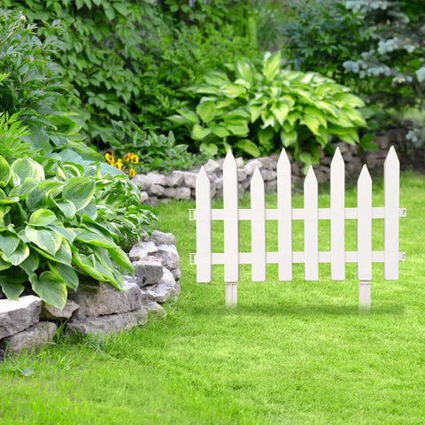 50x42cm White Plastic Garden Fence Border Decoration Plant Flower Protect Garden Fence For Yard Lawn Driveway Christmas Tree