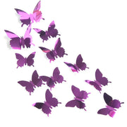 12pcs Mirror Wall Sticker Decal Butterflies 3D Mirror Wall Art Party Wedding Home Decors Butterfly fridge Wall Decal On Sale