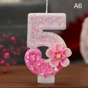 Birthday Candle Cake Topper Colour Changing Creative Number 0-9 Candle Flowers Digital Candles Girl Birthday Party Decoration