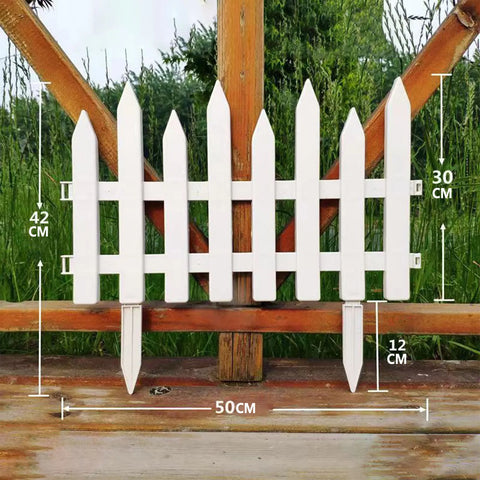 50x42cm White Plastic Garden Fence Border Decoration Plant Flower Protect Garden Fence For Yard Lawn Driveway Christmas Tree