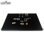 1 Pc Jewelry Foam Tray DIY Inserts Liners Grey/Black Velvet Jewellery Rings Bracelet Watch Showed Case Earrings Hole Tray