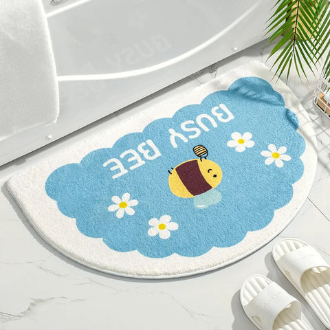 Soft Floor Mats Small Fresh Text Flowers Rugs Home Entrance Carpet Bedroom Toilet Bathroom Door Absorbent Non-Slip Foot Pad