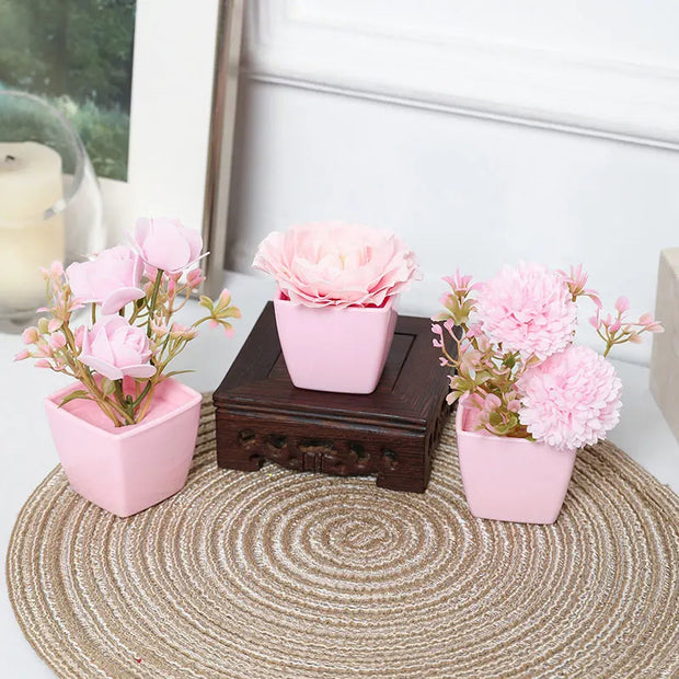 (A set of 3PCS) Simulated Mini Potted Plants Suitable For Decorating Homes, Restaurants, Tabletops, Windowsills, And Bookshelves