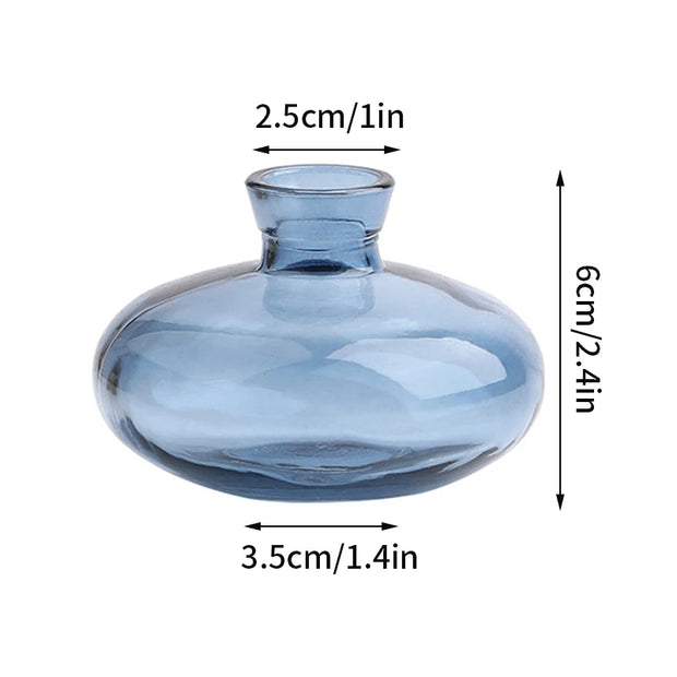 Vintage Flower Vase Mini Glass Vase Wedding Party Transparent Hydroponics Plant Flower Vases Desktop Ornaments Home Decorations