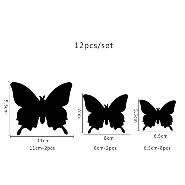 12pcs Mirror Wall Sticker Decal Butterflies 3D Mirror Wall Art Party Wedding Home Decors Butterfly fridge Wall Decal On Sale