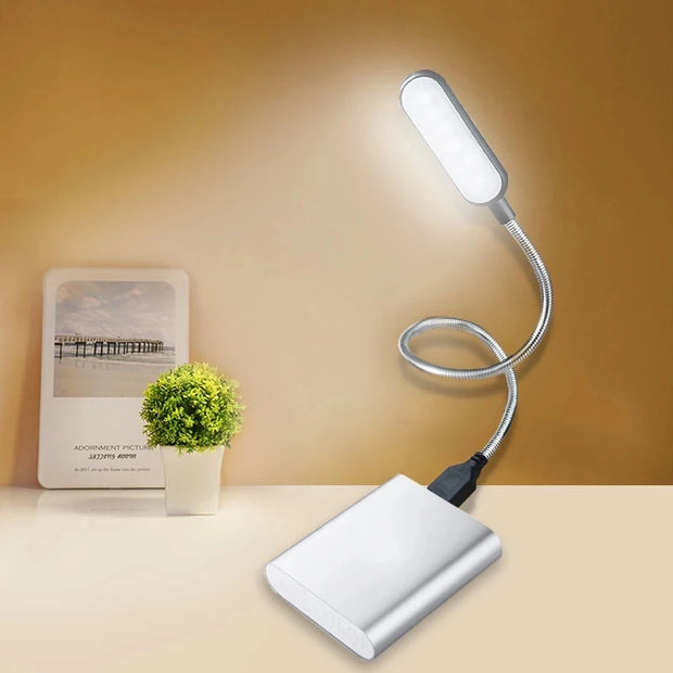 Flexible USB Book Lights DC5V Mini Portable Table Lamp USB Reading Lamps For Power Bank Laptop Notebook PC Computer Night Lights